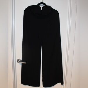 Leith Black Wide-Leg Pants